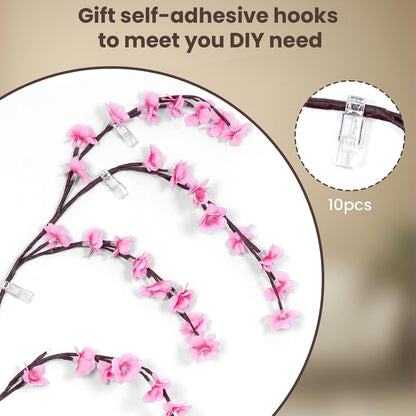 Cherry Blossom Lights LED Tree Branch Wall Decor – DIY Flexible Lighted Cherry Blossom Branches with Remote, 8 Modes