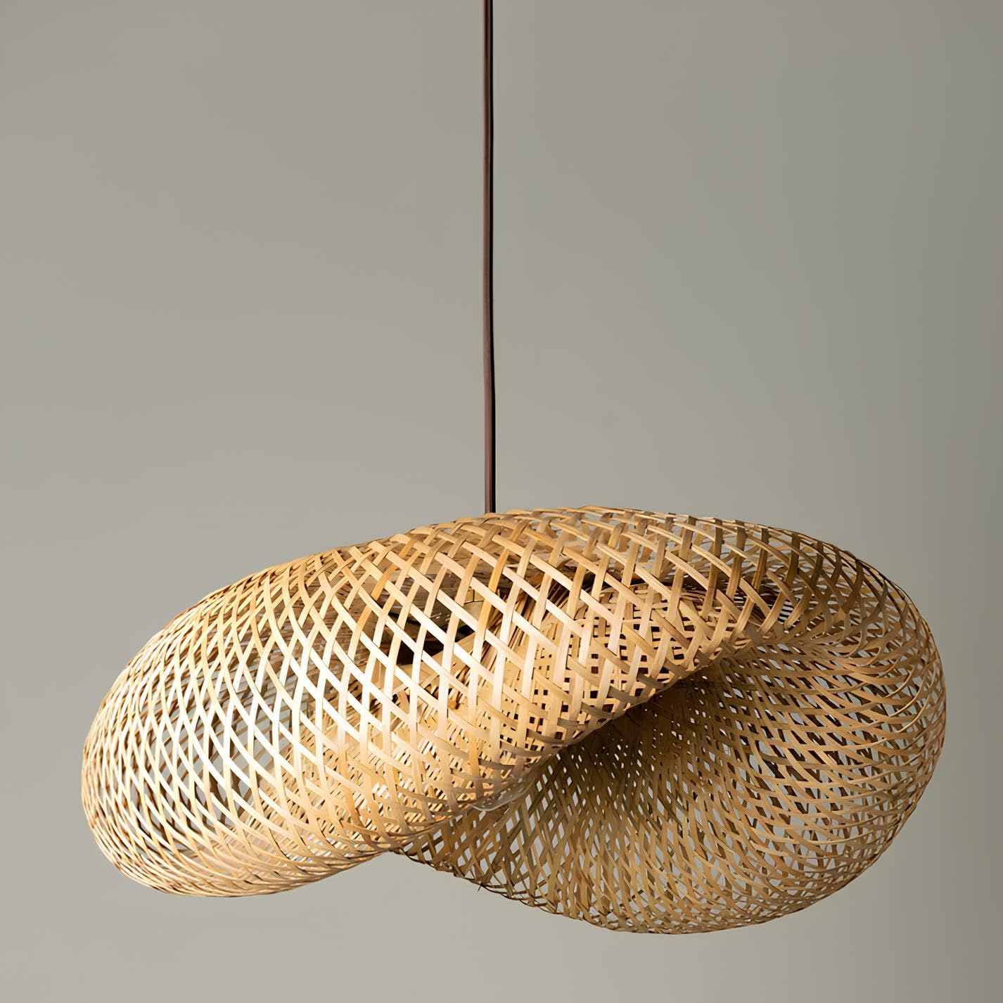 Hanging Light for Living Room | Rattan Hanging lampshade for Balcony | Cane Indoor Outdoor Chandelier