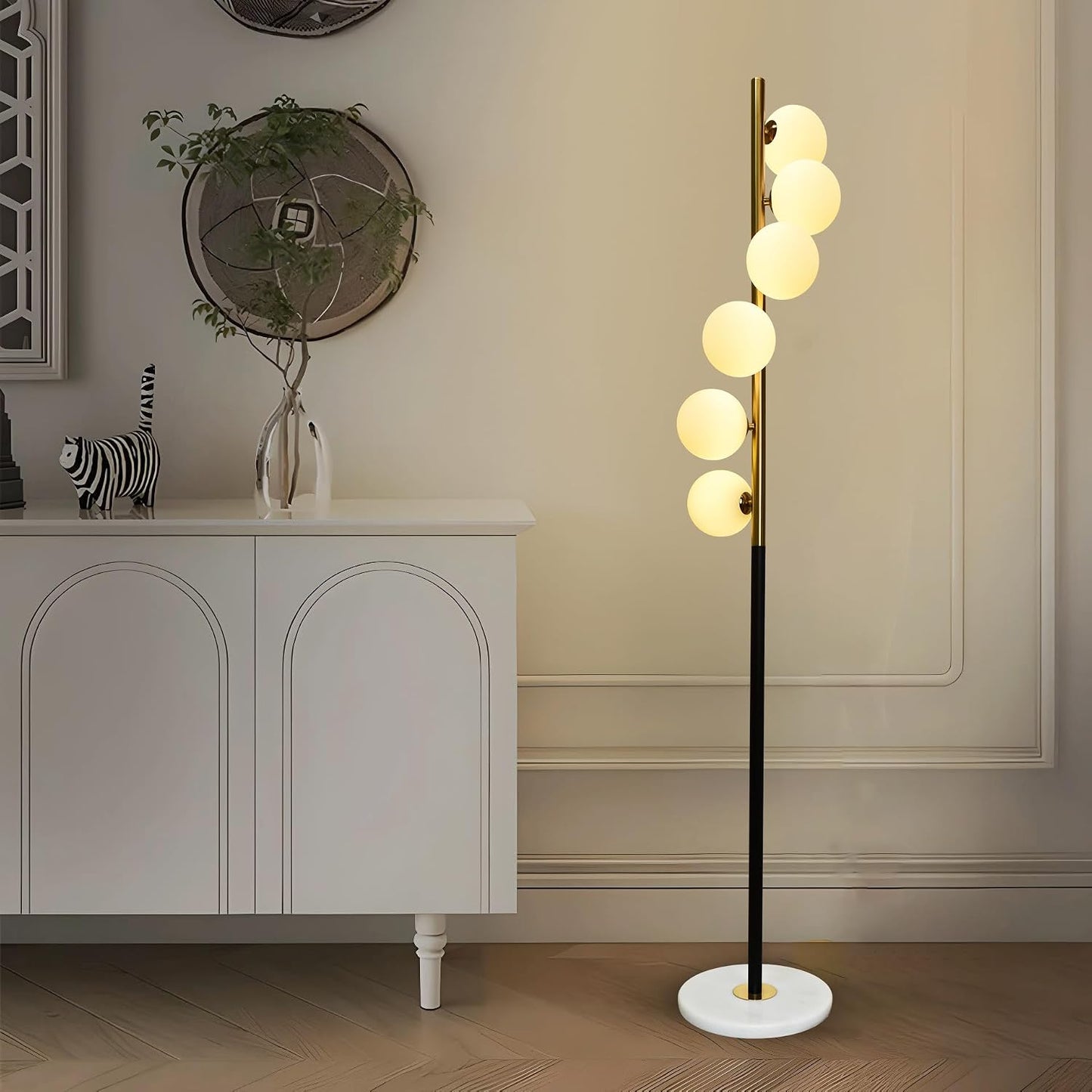 Prosper Modern Designer Floor Lamp with Marble Base 3 Light Mode for Living Room| Bedroom
