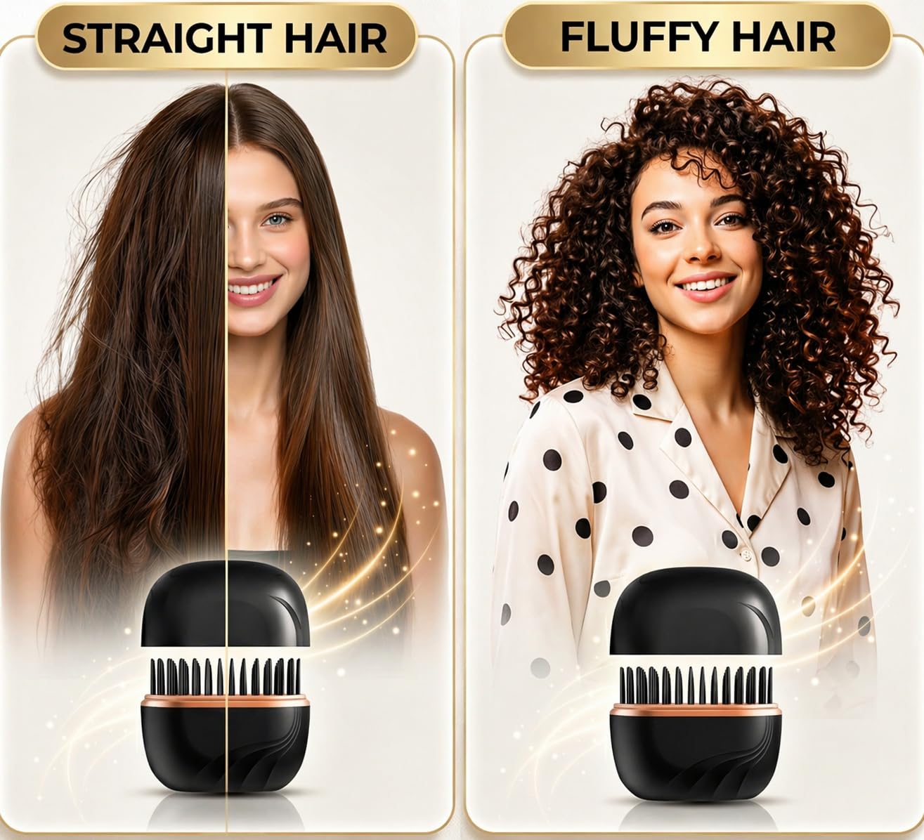 Sanzara Portable Mini Wireless Hair Straightening Comb – Cordless Ceramic Fast-Heat Styling Brush for Women, Rechargeable & Travel-Friendly