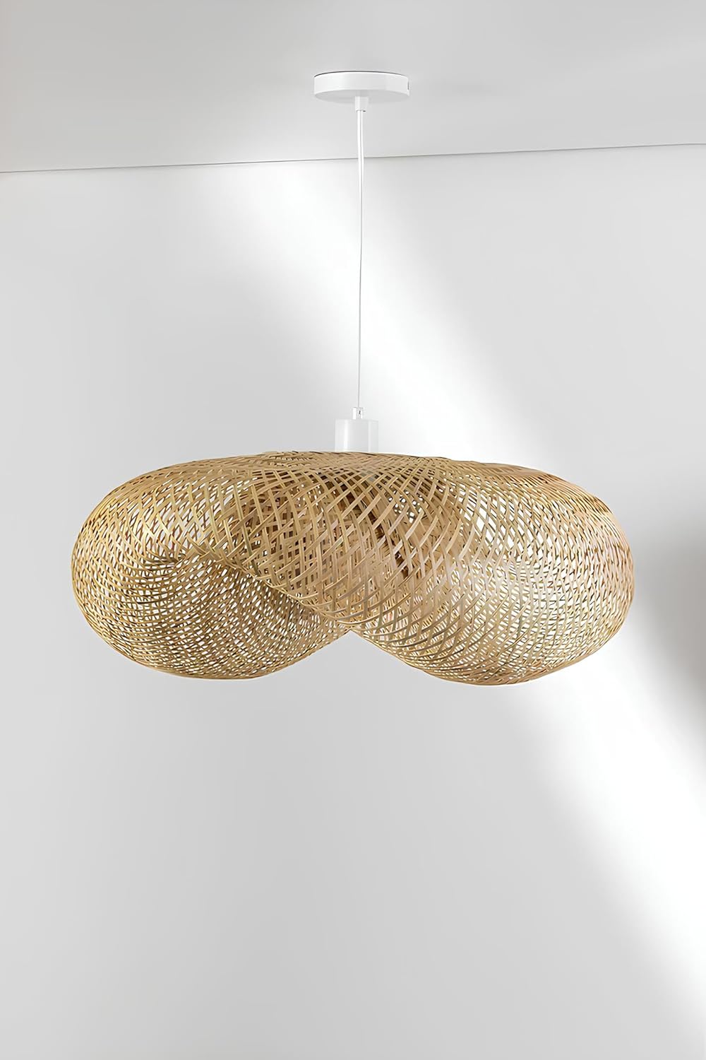 Hanging Light for Living Room | Rattan Hanging lampshade for Balcony | Cane Indoor Outdoor Chandelier