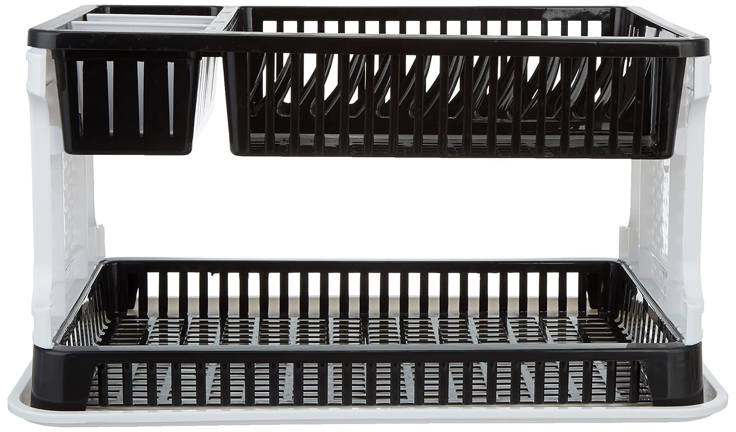 Amazon Brand - Solimo Plastic Dish Drainer, (Black, 51 cm * 33 cm * 27.2 cm)