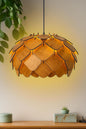 Wooden Pinecone Ceiling Light | lamp for Living Room | Rattan Hanging lamp for Drawing Room, Dining Room | Cane Pendant Light for Home Decoration | Wicker Pendant lamp