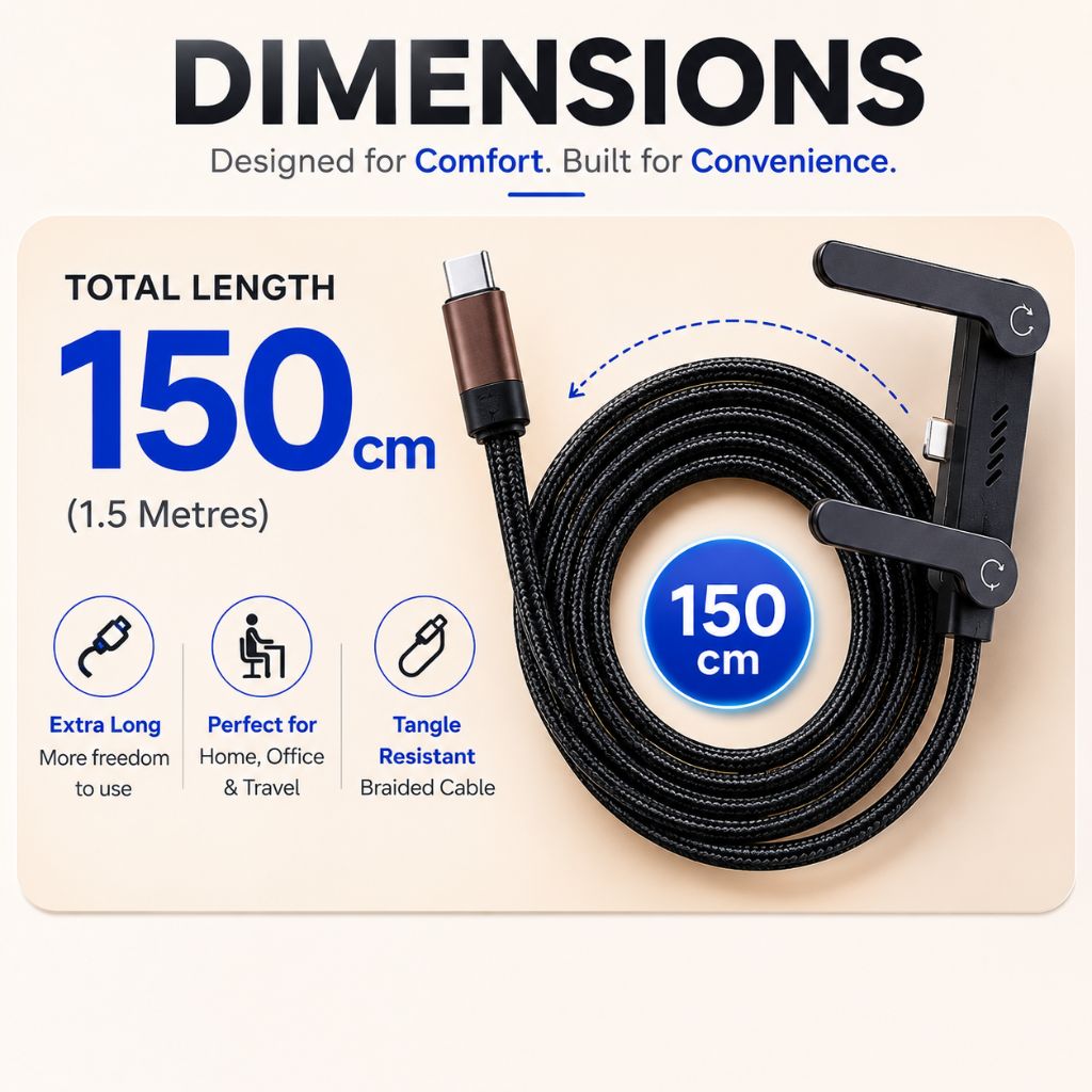Dockline Pro Type-C Fast Charging Cable with Mobile Stand