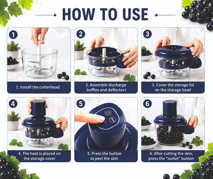 2026 Upgraded Rechargeable Electric Fruit & Vegetable Peeler with 5-Blade System | Automatic Garlic, Grapes & Cherry Tomato Peeler Machine | Fast Smart Kitchen Peeling Tool for Home & Restaurant Use