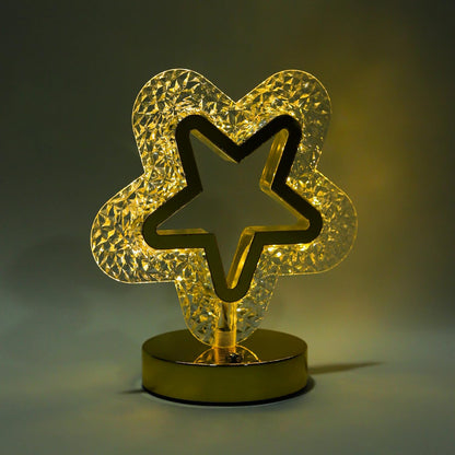 Star Crystal Night Lamp | 3 Level Brightness | Soft Glow LED Table Light for Home