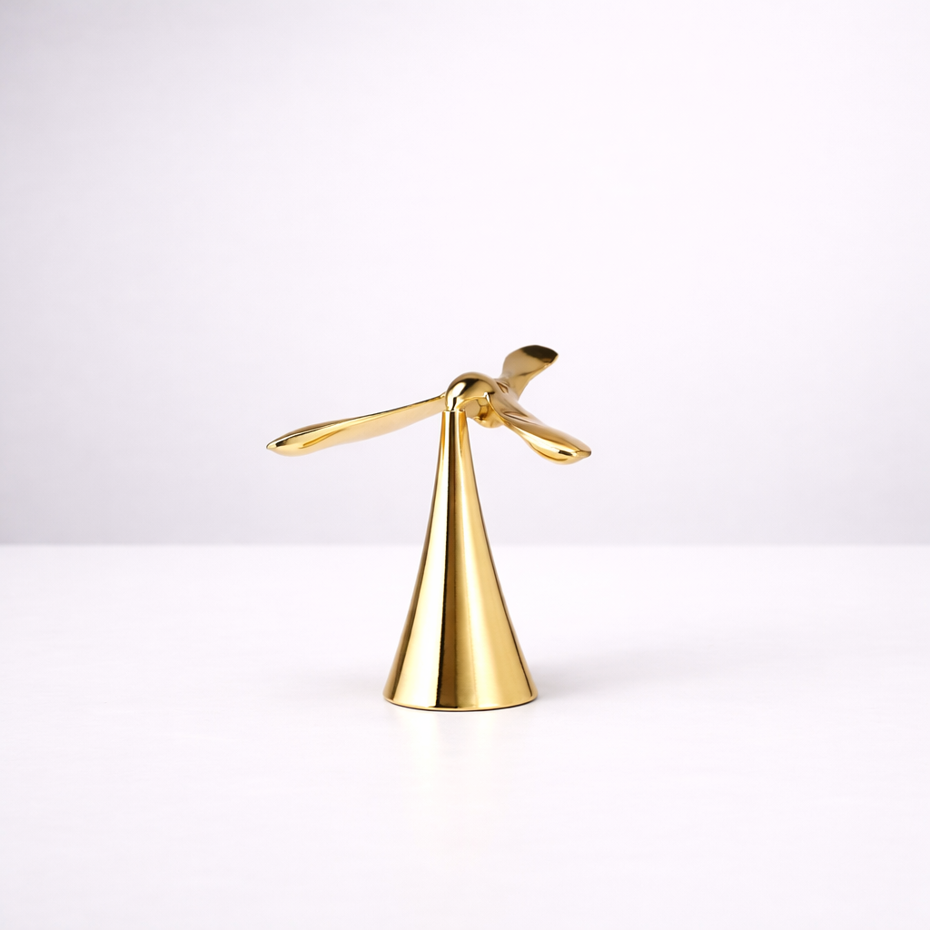 Metallic Desk Balancing Bird
