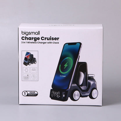 Bigsmall Charge Cruiser- 3 in 1 Wireless Charger with Clock