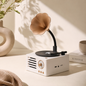 White Retro Gramophone Bluetooth Speaker with FM Radio